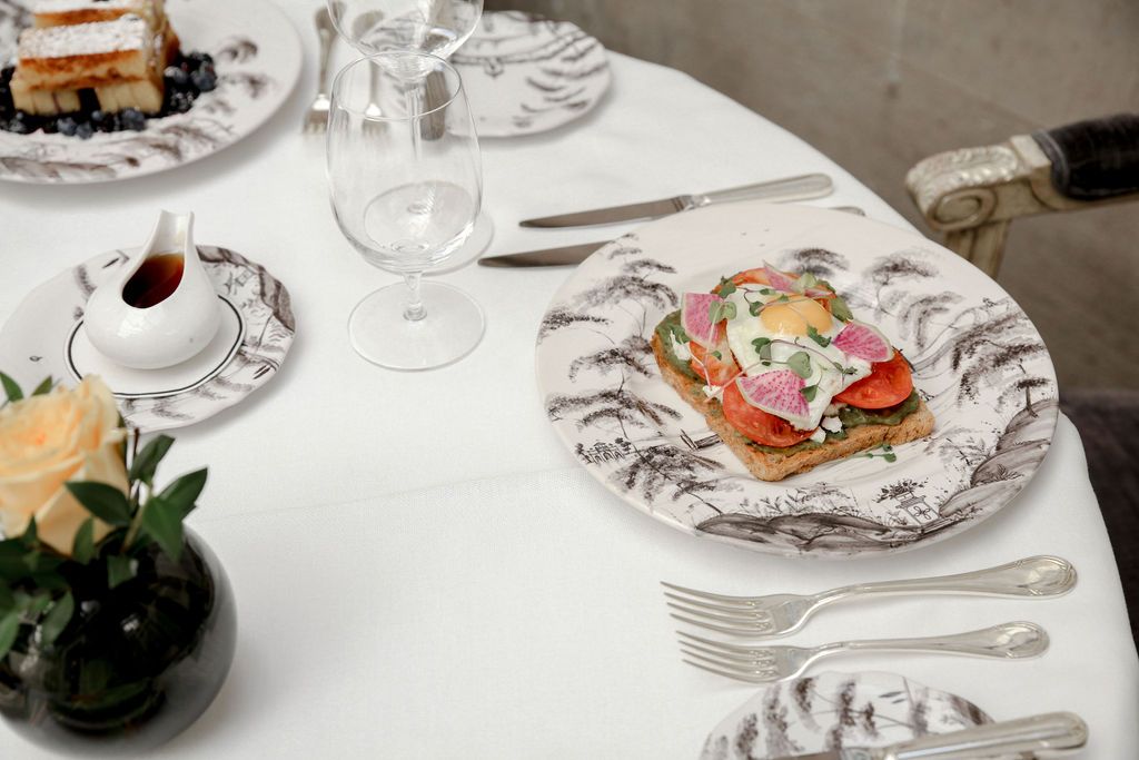 Egg and vegetables on toast in The Greenhouse