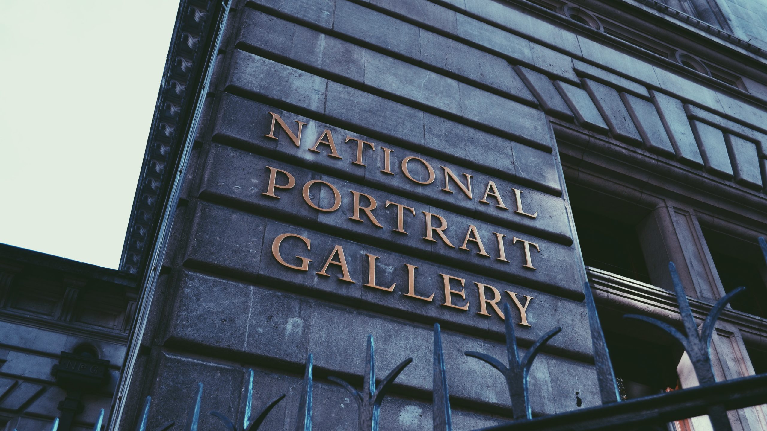 National Portrait Gallery sign on historic stone building exterior