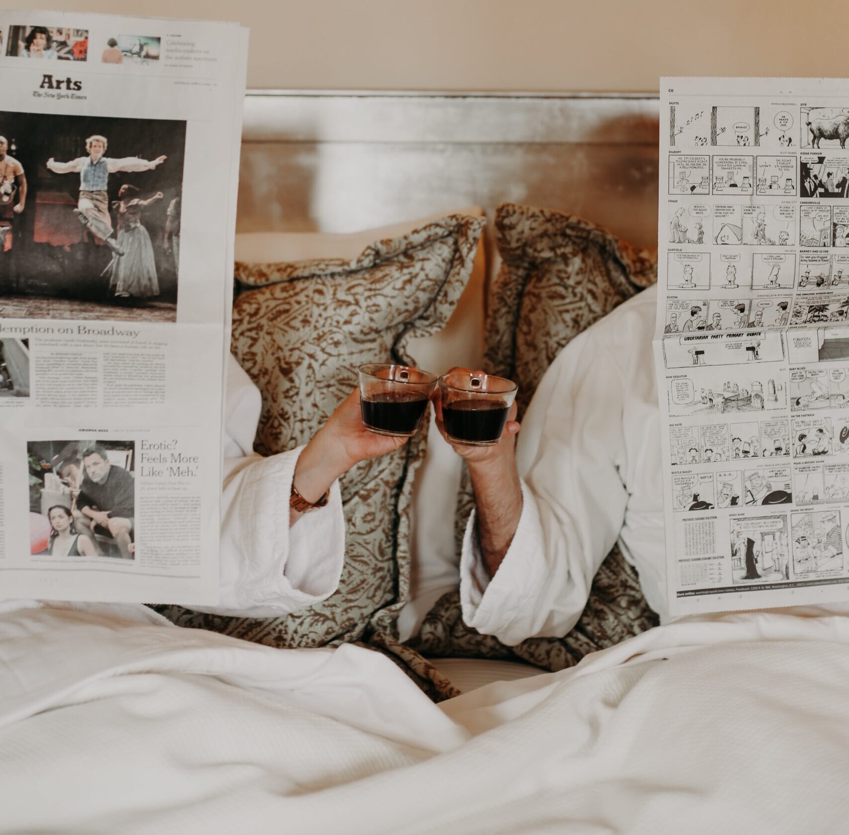 morning coffee and newspaper